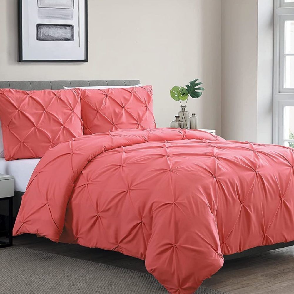 VCNY Home‎ Carmen 3 Pieces Ruched Queen Duvet Cover Set